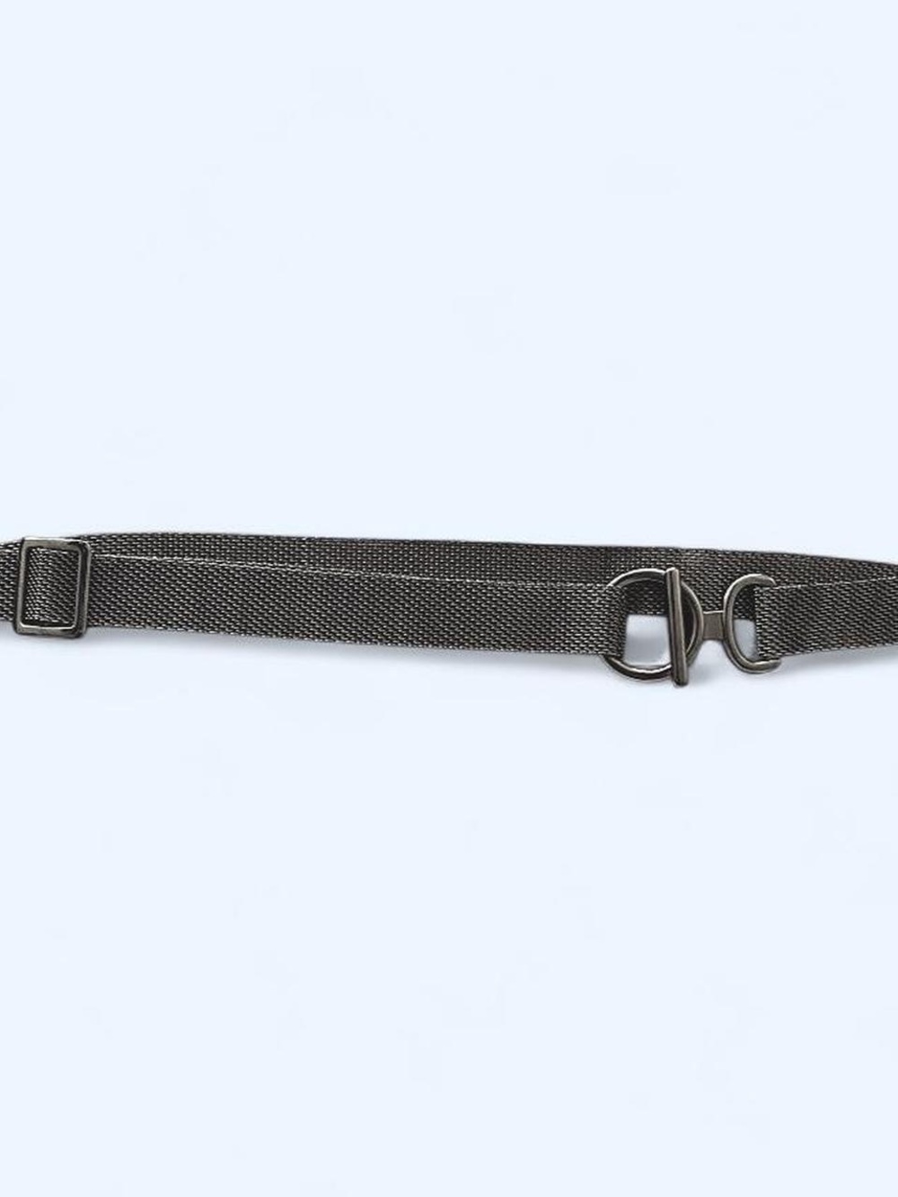 Vtg Y2K Silver Mesh Waist Belt with Toggle Closure